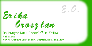 erika oroszlan business card